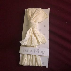 Baby bling ivory bow headband